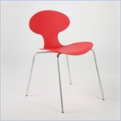 Eurostyle Beatrix Modern Red Side Dining Chair with Chrome Legs