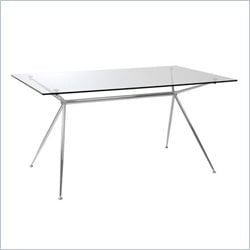 Eurostyle Adolfo Casual Dining Table with Glass Top & Chromed Steel Base