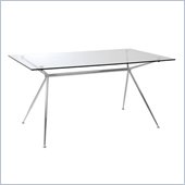 Eurostyle Adolfo Casual Dining Table with Glass Top & Chromed Steel Base