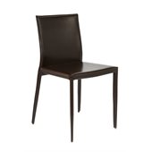 Eurostyle Shelby Brown Leather Dining Side Chair 