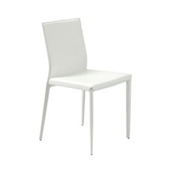 Eurostyle Shelby Leather Dining Side Chair in White