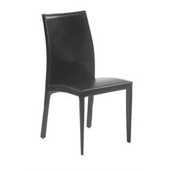 Eurostyle Daisy Leather Dining Side Chair in Black