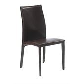 Eurostyle Daisy Leather Dining Side Chair in Brown