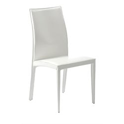 Eurostyle Daisy Leather Dining Side Chair in White