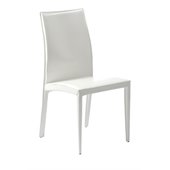 Eurostyle Daisy Leather Dining Side Chair in White