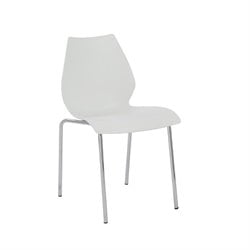 Eurostyle Lenny Stacking Chair in White/Chrome