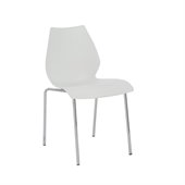 Eurostyle Lenny Stacking Chair in White/Chrome