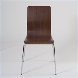 Eurostyle Ogden Stacking Dining Side Chairs in Brown and Chrome (Set of 4)