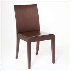 Eurostyle Delphin Wenge Wooden Legs & Brown Leather Side Chairs