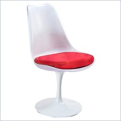 Eurostyle Belino Swivel Upholstered Plastic Dining Side Chair in White