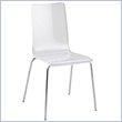 ADD TO YOUR SET: Eurostyle Lavi Clear Acrylic Seat & Back White Stripes Stacking Dining Side Chair