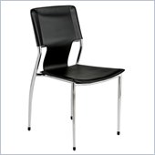 Eurostyle Tobago Stacking Leatherette Dining Side Chair with Chromed Steel Frame