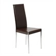 ADD TO YOUR SET: Eurostyle Raffi Brown Leather Dining Side Chair in Brown and Chrome