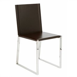 Eurostyle Cosimo Leather Dining Side Chair in Dark Brown or White