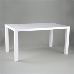 Eurostyle Abril Casual Dining Table in White Lacquer Finish