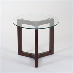 Eurostyle Ryan Glass Top End Table in White Lacquer or Wenge