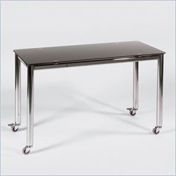 Eurostyle Nate Black Printed Glass Top Side Return Table