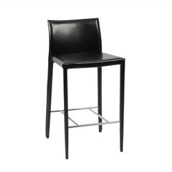 Eurostyle Shelby 26 Inch High Leather Counter Stool-White