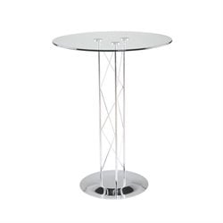 Eurostyle Taby Pub Table with 36 Glass Top and Chrome Base