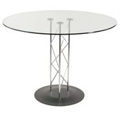 Eurostyle Taby 48 Inch Casual Dining Table with Glass Top