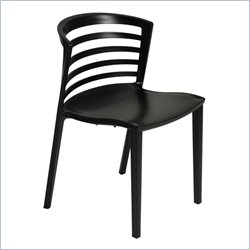 Eurostyle Larisa Slated Side Chair in Black (Set of 2)