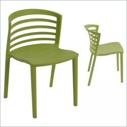 Eurostyle Larisa Slated Side Chair in Green (Set of 2)