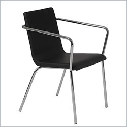 Eurostyle Leila Stack Chair in Black (Set of 2)