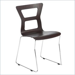 Eurostyle Nadine Side Chair in Wenge and Chrome (Set of 2)