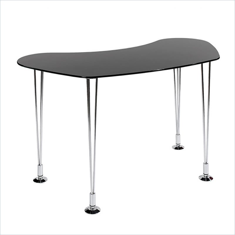 Eurostyle Veronica Writing Desk in Black and Chrome