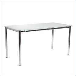Eurostyle Nate Desk in White and Chrome