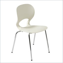 Eurostyle Larkin Dining Side Chair in White (Set of 2)