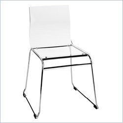 Eurostyle Macy Dining Side Chair in Clear/Chrome (Set of 4)