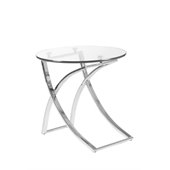 Eurostyle Talisa Side Table in Clear Glass/Chrome