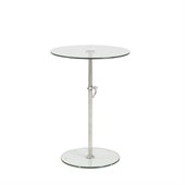 Eurostyle Radinka Side Table in Pure White/Stainless