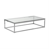 Eurostyle Sandor Coffee Table in Clear Glass/Chrome