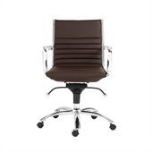Eurostyle Dirk Low Back Office Chair in Brown/Chrome