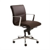Eurostyle Leif Low Back Office Chair in Brown/Chrome