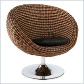 Eurostyle Oliana Lounge Chair in Brown Polyethylene/Chrome