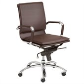 Eurostyle Gunar Pro Low Back Office Chair in Brown/Chrome