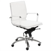 Eurostyle Gunar Pro Low Back Office Chair in White/Chrome