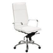 Eurostyle Gunar Pro High Back Office Chair in White/Chrome
