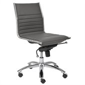 Eurostyle Dirk Low Back No Arms in Gray/Chrome