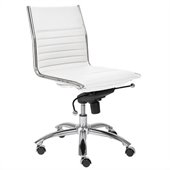 Eurostyle Dirk Low Back No Arms in White/Chrome