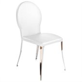 Eurostyle Farid Side Chair in White/Chrome