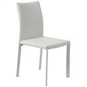 Eurostyle Molly Side Chair in White Leather