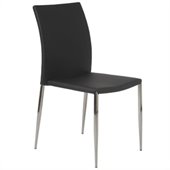 Eurostyle Diana Side Chair in Black/Stainless