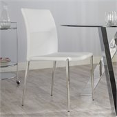 Eurostyle Diana Side Chair in White/Stainless