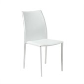 Eurostyle Dalia Side Chair in White Leather