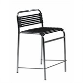 Eurostyle Bungie-C Flat Counter Chair in Black/Chrome