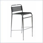 Eurostyle Bungie-B Flat Bar Chair in Black/Chrome